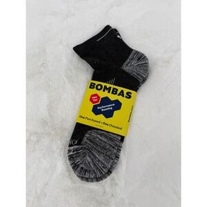 Bombas Performance Running Quarter Socks Hex Tec Charcoal Grey XL Unisex